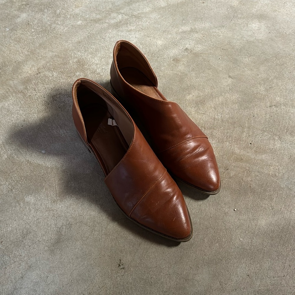Cognac bootie flats sz 8